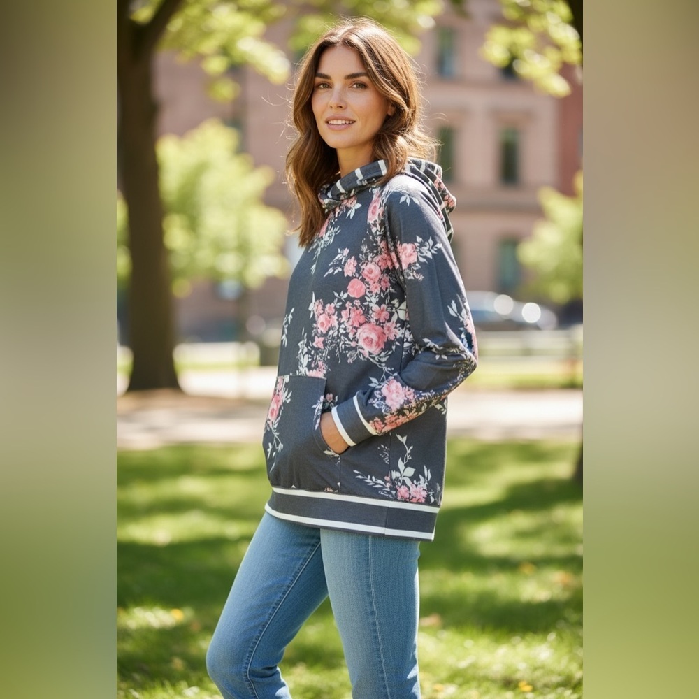 Angashion XL Hoodie style pull over with front pocket.